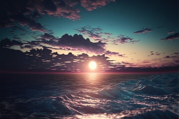 Wall Mural - Ocean sky, soft evening glow