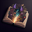 Book with Magic Emerging from the Pages | Midjourney Ai Generated