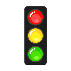 traffic lights icon flat vector illustration isolated on white background