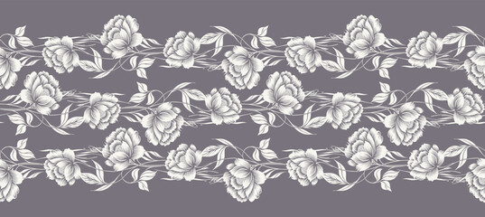 Vector rose flower border design