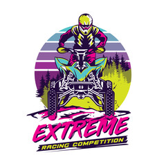 ATV Extreme sport racing vector illustration, good for t shirt design and championship event logo