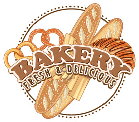 Wall Mural - Bakery fresh and delicious text for banner or poster design