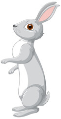 Wall Mural - White rabbit cartoon character