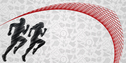 Track and Field abstract lines with wave design. Creative sport concept. Art vector graphic for brochures, flyers, presentations, logo, print, website, poster, banner, templates, background, media.