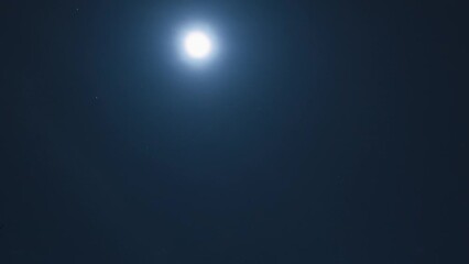 Wall Mural - full moon and some stars in the sky. clouds appear at the bottom of the frame. winter full moon. tim