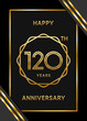 120th Anniversary. Anniversary Template Design With Golden Text, Vector Template Illustration