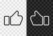 Like, high quality vector editable line icon. Like outline icon isolated on dark and light transparent backgrounds for UI design.