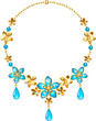 Necklace with Gold Flowers