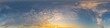 © panophotograph - Dark blue sunset sky panorama with golden Cirrus clouds. Seamles