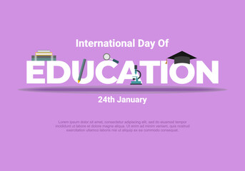 Wall Mural - international day of education background celebrated on january 24th.