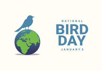 Wall Mural - National bird day background celebrated on January 5.