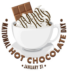 Wall Mural - National Hot Chocolate Day Banner Design