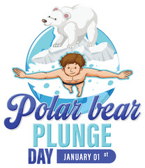 Sticker - Polar Bear Plunge Day Banner Design