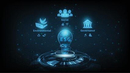 Wall Mural - environmental social and governance (esg) concept.the company development of a nature conservation s