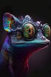 Beautiful and colored animals with glasses portrait gekko, lizzard