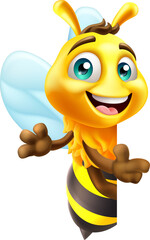 Poster - Honey Bumble Bee Cartoon Bumblebee Cute Mascot