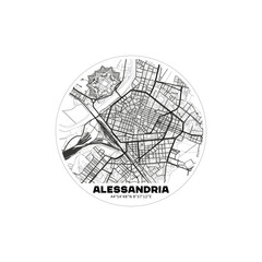 Wall Mural - Mappa Alessandria