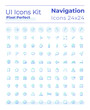 © bsd studio - Tracking real time location pixel perfect gradient linear ui icons set. Navigational tool. Line contour user interface symbols. Vector isolated outline illustrations. Montserrat Bold, Light fonts used