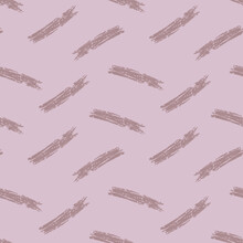Purple Brush Strokes On Lavender Background. Hand Drawn Chevron Shaped Seamless Pattern. For Wrapping Paper, Textile, Packaging And Digital Paper Design