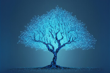Technology tree, AI generative illustration