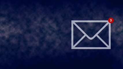 Wall Mural - Envelope icon on a dark-blue background. Email concept. Receiving messages. Business. Lifestyle.