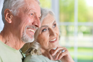 Canvas Print - Senior couple posing at home