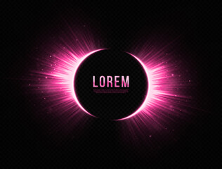 Wall Mural - abstract sparkle frame with glittering particles. shiny explosive banner on transparent background. 