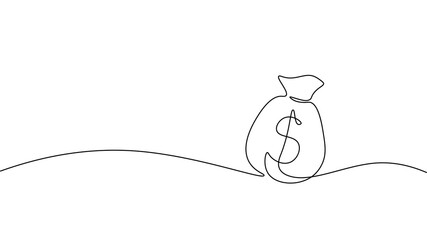 Wall Mural - one line money wallet. online market trade concept. hand drawn sketch continuous line. e-commerce fi