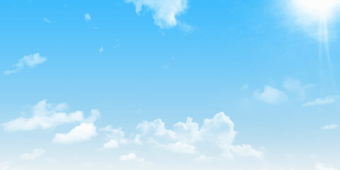 Background with clouds on blue sky. Blue Sky vector