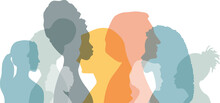 Women Of Different Ethnicities Together. Transparent Background.