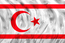 National Flag Of Turkish Republic Of Northern Cyprus. Background  With Flag  Of Turkish Republic Of Northern Cyprus