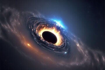black hole or galaxy in space.abstract art , background illustration.