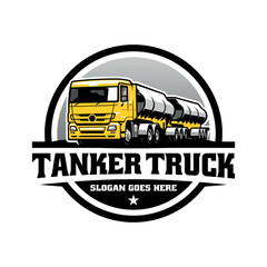 Poster - tanker truck illustration logo vector