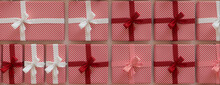 Precisely Arranged Presents Form A Grid Pattern. Elegant Red And White Christmas Seasonal Wallpaper.
