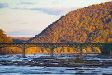 Bridge Over The Potomac River Near Harpers Ferry; Harper's Ferry, West Virginia, United States Of America