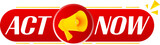 Fototapeta  - Megaphone with act now on white background. Megaphone banner. Web design. Vector