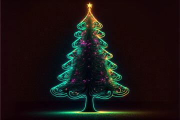 Poster - abstract christmas tree