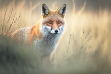 Fox Generative AI Wildlife Shot With Copy Space