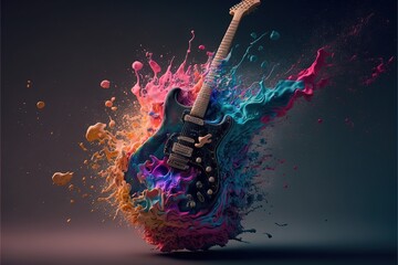 Digital illustration about guitar.