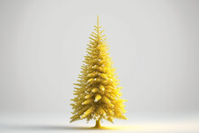 Beautiful Yellow Christmas Tree , Ai Generated