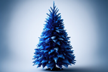 beautiful blue christmas tree , ai generated