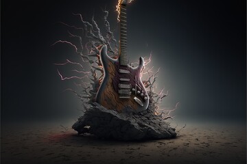 Digital illustration about guitar.