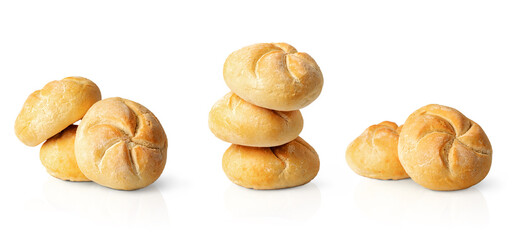 Aufkleber - Set of fresh mini buns isolated on a white background