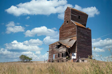 Crumbling Grain Elevator In Rural Saskatchewan; Bents, Saskatchewan, Canada