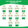 © idcreative.ddid - Counting by three's the Christmas Elements. practising math in multiple of 3s activity worksheet for kids, write the missing numbers, math multiples. Counting worksheet for children.