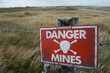 © Designpics - Sign warning of land mine danger in Stanley, Falkland Islands; Stanley, Falkland Islands, British Overseas Territory