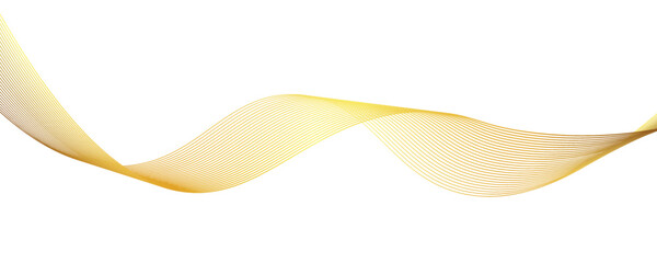 Wall Mural - golden wave line isolated white background