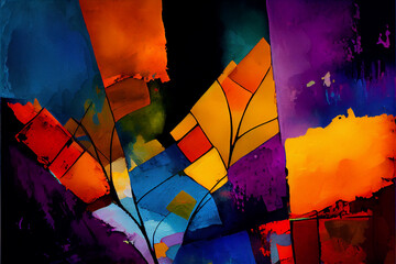 Poster - Abstract background with colorful splashes