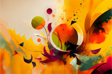 Canvas Print - Abstract background with colorful splashes