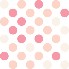 Wall Mural - Pink, white, and cream pastel polka Dot seamless pattern background. Vector illustration.